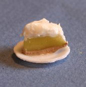 Dollhouse Miniature Pie Slice, Lemon Meringue